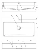 Umywalki - Omnires Thasos M+ Umywalka nablatowa lub wisząca 70x42 cm biały połysk THASOS700ZPBP - odbiór osobisty: Kraków, Świebodzin - miniaturka - grafika 1