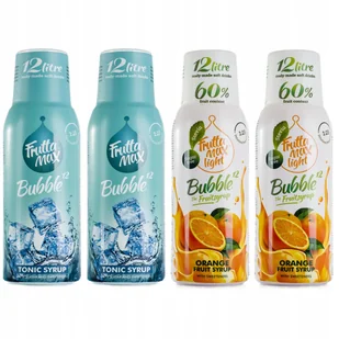 FruttaMax Zestaw 4 syropów 2x Tonic + 2x Pomarańcza - Syropy i koncentraty owocowe - miniaturka - grafika 1