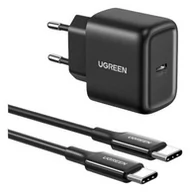 Ładowarki do telefonów - UGREEN CD250, 25W, USB-C (czarny) + kabel USB-C do USB-C, 2m (czarny) - miniaturka - grafika 1