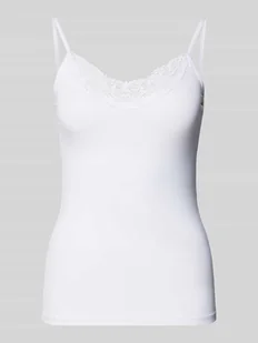 Top na ramiączkach z obszyciem z koronki model ‘INGE’ - Koszulki i topy damskie - miniaturka - grafika 1