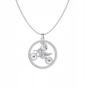 Naszyjniki - Srebrny Naszyjnik Motocross GRAWER GRATIS - miniaturka - grafika 1