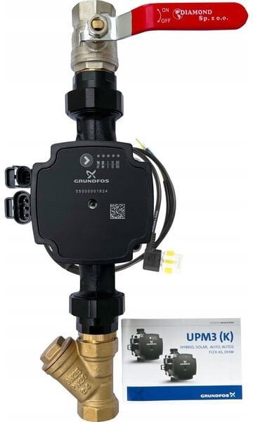 Afriso Grupa pompowa DK DN25 z bezpośrednim obiegiem grzewczym z pompą Grundfos UPM3 HYBRID 25-70. DWZ