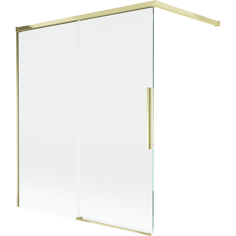 Mexen Rox parawan nawannowy 2-skrzydłowy rozsuwany 140 x 150 cm, transparent, złoty - 8C9-140-003-50-00