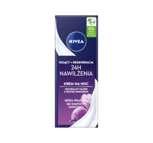 NIVEA Kojąca pielęgnacja na noc, nawilżenie + regeneracja, bezzapachowy krem do twarzy do skóry wrażliwej, delikatny krem na noc z olejkiem z pestek winogron - Kremy do twarzy - miniaturka - grafika 1