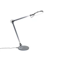 Lampy stojące - QAZQA Designerska lampa stołowa szara z diodą LED i bezprzewodową ładowarką - Don - miniaturka - grafika 1