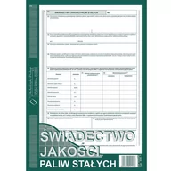 Druki akcydensowe - Michalczyk&Prokop Druk offsetowy świadectwo jakości paliw stałych A4 40 kartek 300-1/ MP275 - miniaturka - grafika 1