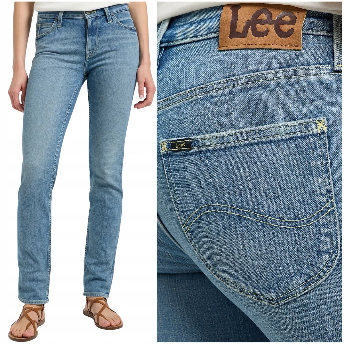 Lee ELLY slim Cloudy Skies dopasowane damskie spodnie jeansowe W33 L33