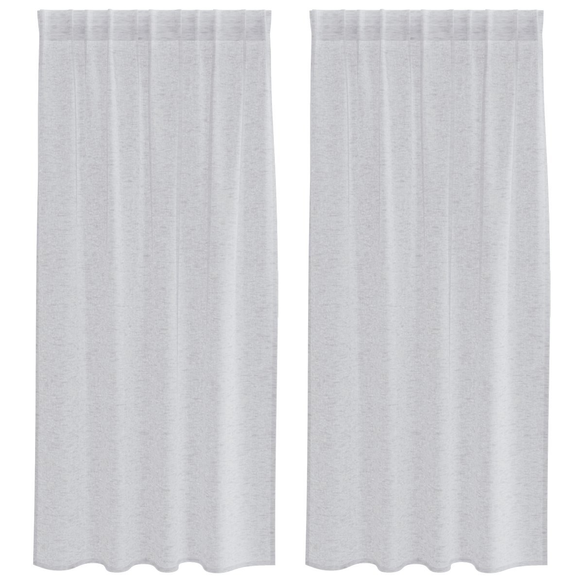 vidaXL Zasłony z zasłonami 2 pcs Jasny szary 140 x 175 cm Poliester