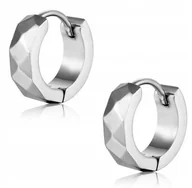 Kolczyki - HUGGIE Kolczyki Do Uszu Ze STALI Okrągły Gothic Punk Rock - miniaturka - grafika 1