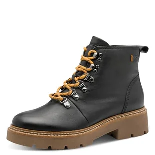 Tamaris Damskie sztyblety Lace Boot Flat 1-25212-45, czarne, rozmiar 38 EU, czarny, 38 EU - Botki damskie - miniaturka - grafika 1