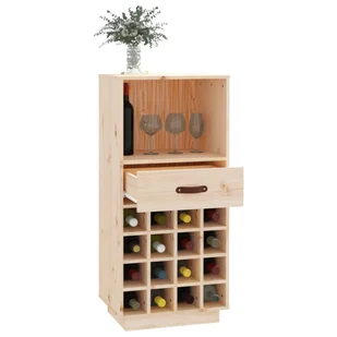 Lumarko Szafka na wino, czarny, 45x34x100 cm, lite drewno sosnowe - Stojaki na wino - miniaturka - grafika 5
