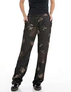 Replay Spodnie damskie z szerokimi nogawkami, 020 Dark Brown/Cream, L - Spodnie damskie - miniaturka - grafika 1