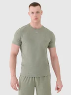 Koszulki sportowe męskie - 4F Koszulka treningowa szybkoschnąca męska - oliwkowa/khaki 3XL - miniaturka - grafika 1