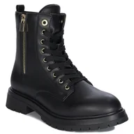 Botki damskie - Tommy Hilfiger Botki Damskie Czarne-37 - miniaturka - grafika 1