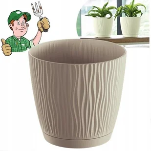 DONICZKA MOCCA 29cm osłonka z podstawką CLIC+DROP mokka PRODUKT POLSKI - Donice DONICZKA MOCCA 29cm osłonka z podstawką CLIC+DROP mokka PRODUKT POLSKI - Donice - miniaturka - grafika 1