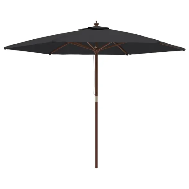Parasol ogrodowy czarny 299 x 240 cm z drewna i poliestru z wentylacją