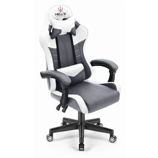 Fotel HELL'S CHAIR HC- 1004 Biało-szary - Fotele gamingowe - miniaturka - grafika 1