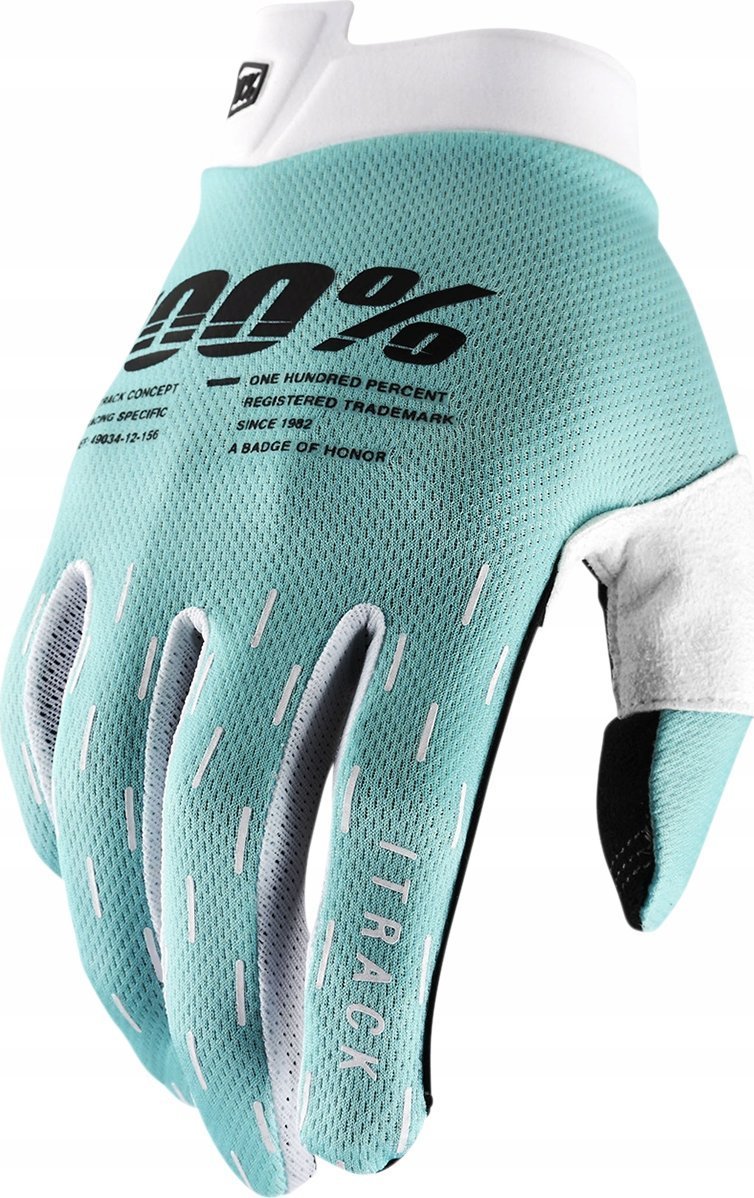 100% Rękawiczki 100% ITRACK Glove aqua roz. L długość dłoni 193-200 mm NEW
