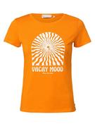Koszulki i topy damskie - Tom Tailor Denim - T-shirt damski, pomarańczowy - miniaturka - grafika 1