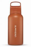 Shakery i bidony sportowe - Butelka termiczna z filtrem do wody LifeStraw Go 2.0 Steel 1000ml Kyoto Orange - miniaturka - grafika 1