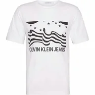 Koszulki męskie - Koszulka męska biała Calvin Klein Jeans, Rozmiar S - miniaturka - grafika 1