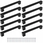 Meble modułowe i akcesoria - 10szt Uchwyt meblowy UC 160mm Czarny Mat + wkręty - miniaturka - grafika 1
