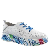 Półbuty damskie - Vinceza 88017 damskie półbuty skórzane sportowe sneakersy ażurowe białe - miniaturka - grafika 1