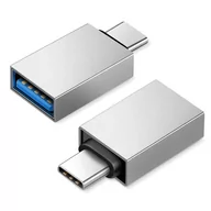 Pozostałe akcesoria do telefonów - Adapter OTG Przejściówka USB 3.0 do USB-C/Type-C (Silver) - miniaturka - grafika 1