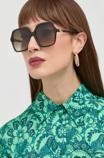 Gucci okulary przeciwsłoneczne damskie kolor brązowy - Okulary przeciwsłoneczne - miniaturka - grafika 1