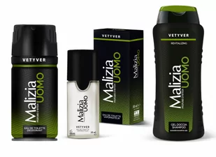 Malizia Zestaw Malizia Vetyver Dezodorant żel pod prysznic/szampon 2w1 oraz woda toaletowa 2713-80890_20171230120341 - Zestawy perfum męskich - miniaturka - grafika 1