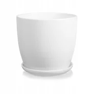 Donice - Doniczka Ceramiczna Z Podstawką 13,5 Cm Biała - miniaturka - grafika 1