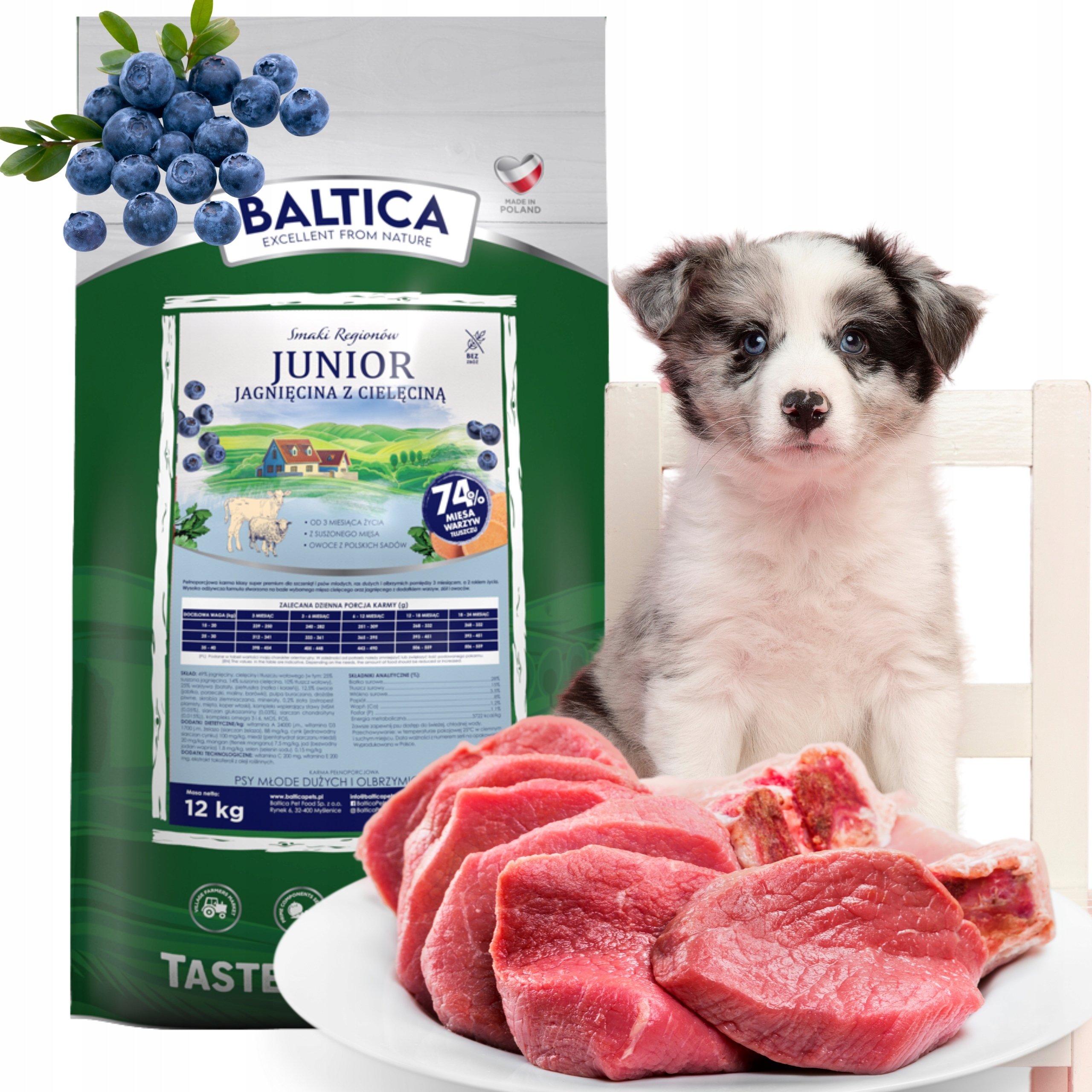 Baltica Puppy Jagnięcina z cielęciną dla szczeniąt S/XL 12kg