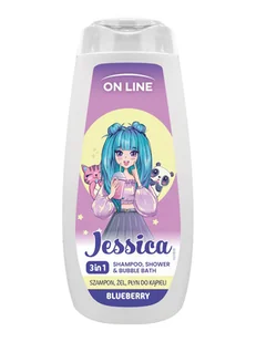 ON LINE KIDS Jessica 3w1 Szampon, żel, płyn do kąpieli - Blueberry 400 ml - Kosmetyki kąpielowe dla dzieci - miniaturka - grafika 1