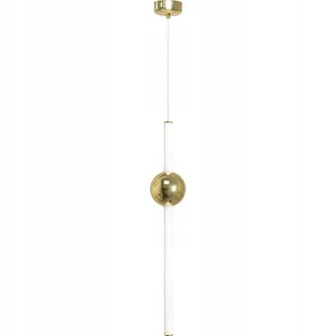 Lampa Sufitowa Wisząca Długa Led Złoto Biała Gold - Lampy sufitowe - miniaturka - grafika 1