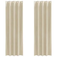 Zasłony - Zasłony vidaXL Kremowe Poliester 140 x 245 cm Wstawki dekoracyjne - miniaturka - grafika 1