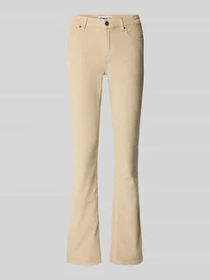 Spodnie sztruksowe o rozkloszowanym kroju z mieszanki bawełny model ‘MARY’ - Spodnie damskie - miniaturka - grafika 1