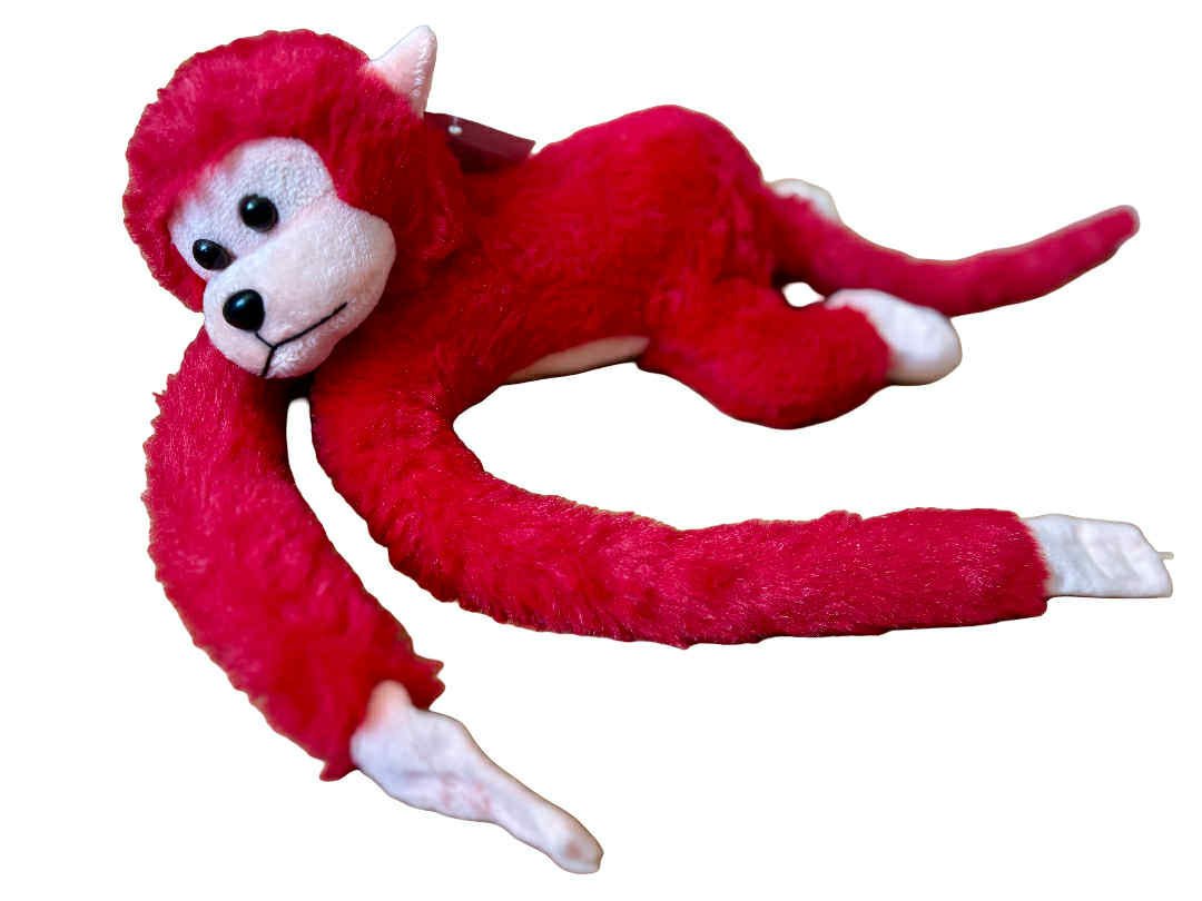 Pluszowa małpka wisząca na rzepy z dźwiękiem małpa przytulanka