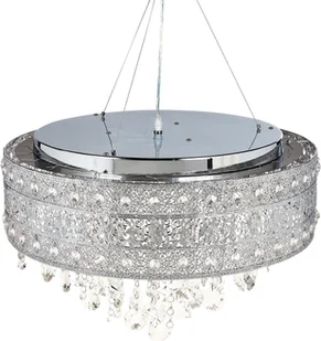 BELIANI Żyrandol srebrny stalowy chromowane wykończenie z kryształkami oświetlenie styl glamour - Lampy sufitowe - miniaturka - grafika 1