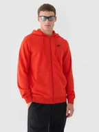 Bluzy sportowe męskie - Męska bluza dresowa rozpinana z kapturem 4F 4FWMM00TSWSM1768 - czerwona - miniaturka - grafika 1