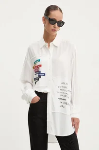 Desigual koszula KOBE damska kolor biały relaxed z kołnierzykiem klasycznym 24WWCW16 - Koszule damskie - miniaturka - grafika 1