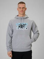 Bluzy męskie - 4F Bluza dresowa nierozpinana z kapturem męska - szara XXL - miniaturka - grafika 1