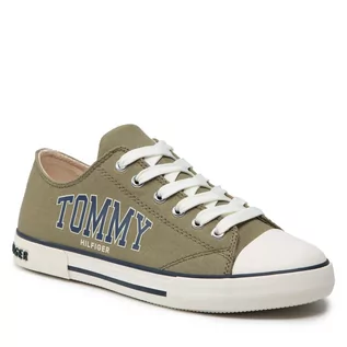 Buty dla chłopców - Trampki Tommy Hilfiger - Low Cut Lace-Up Senaker T3X4-32208-1352 S Military Green 414 - grafika 1