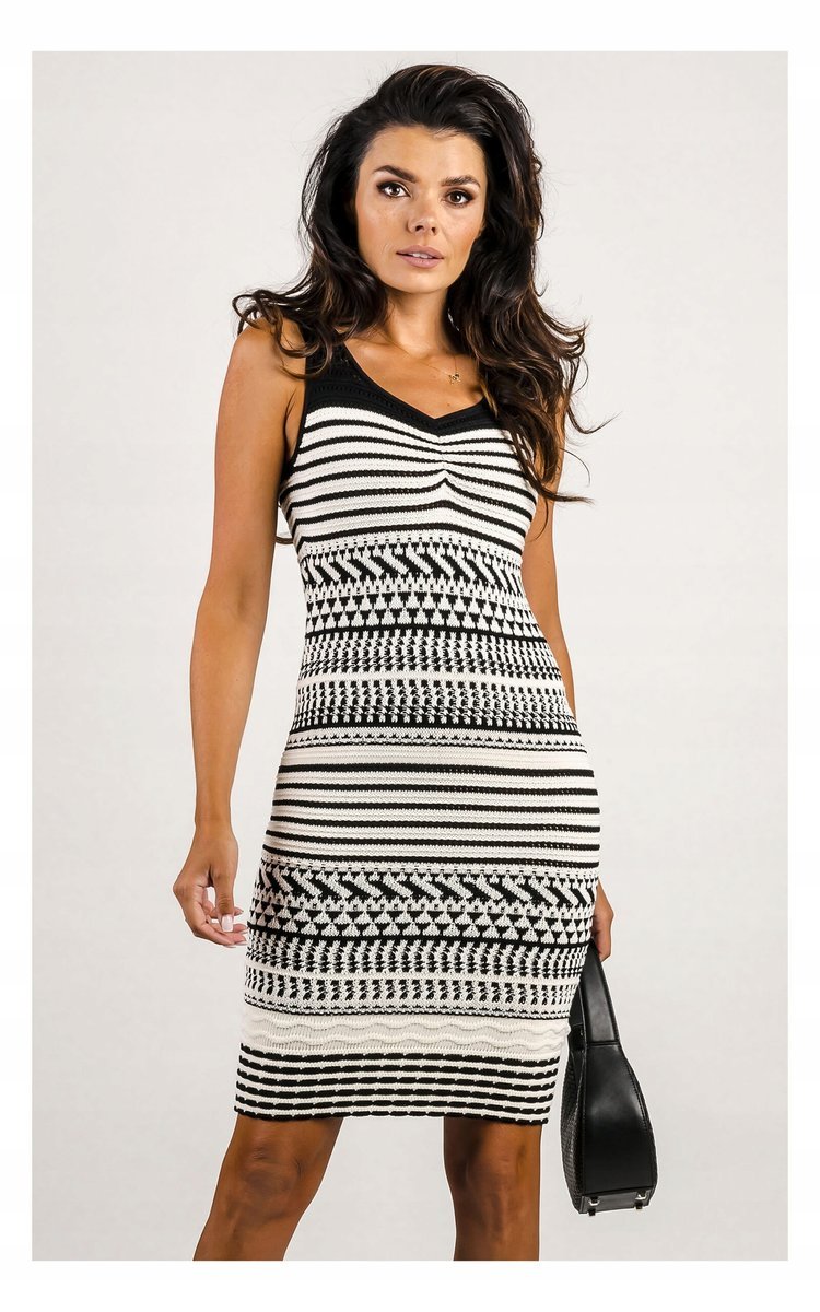 MARCIANO GUESS CZARNO BIAŁA SUKIENKA OŁÓWKOWA WZORY 40 1GŁA