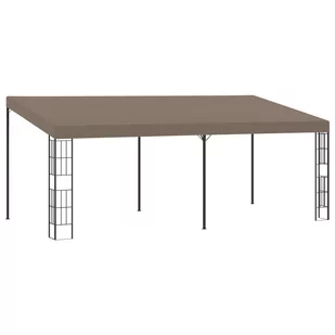 shumee Altana przyścienna 6 x 3 m taupe tkanina - Altany ogrodowe - miniaturka - grafika 1