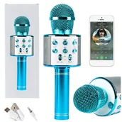 Mikrofony komputerowe - MIKROFON BEZPRZEWODOWY KARAOKE BLUETOOTH GŁOŚNIK BLUE U730N - miniaturka - grafika 1
