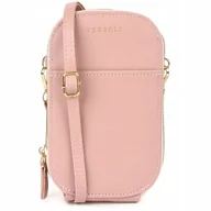 Torebki damskie - Torebka Saszetka Damska Etui Na Telefon Portfel Mini Listonoszka Różowy - miniaturka - grafika 1