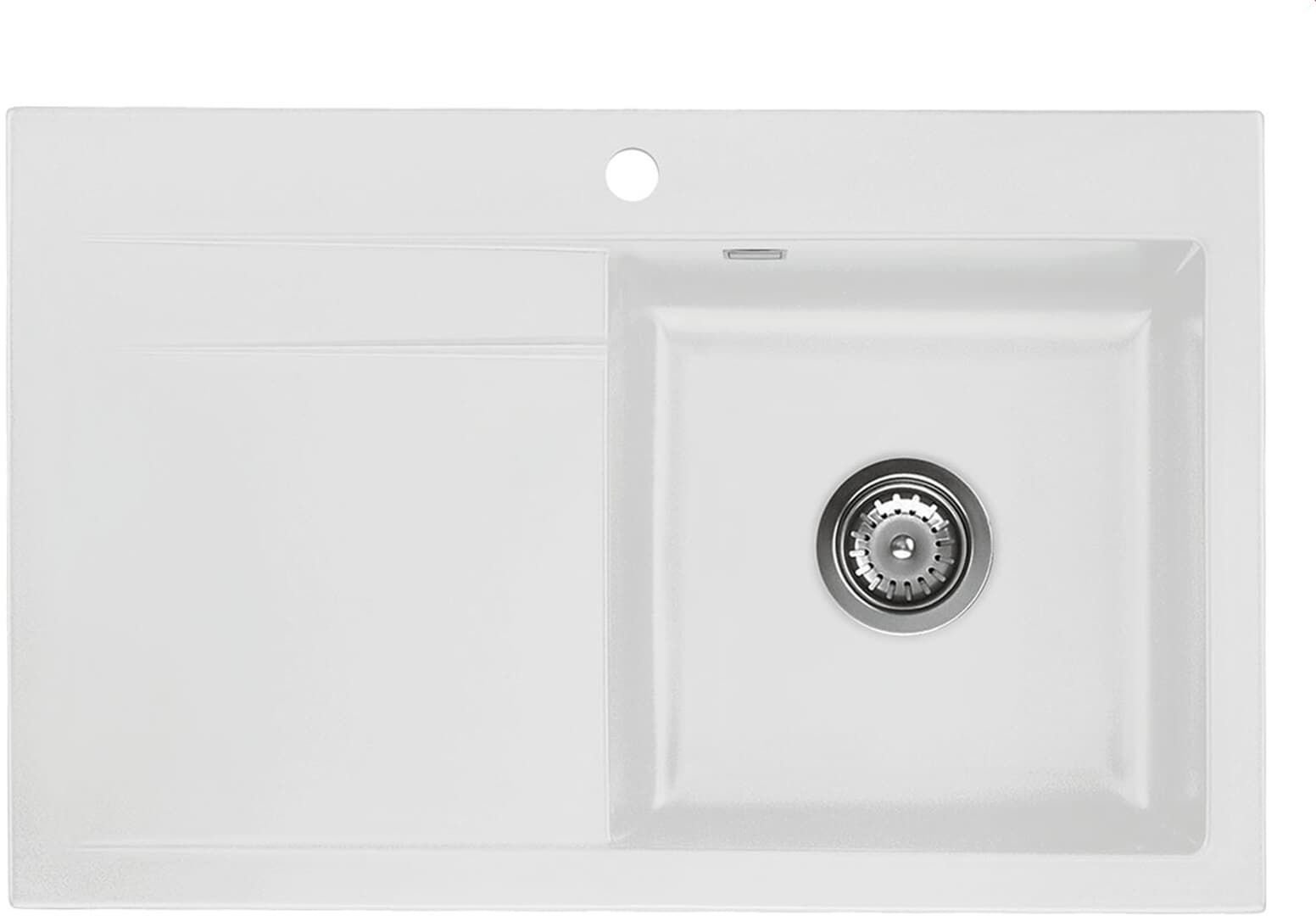 SYSTEMCERAM Zlewozmywak Stema 80 Satin, zlewozmywak ceramiczny, korek manualny 5054 01 20