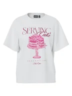 Koszulki i topy damskie - Pieces Koszulka w kolorze białym - miniaturka - grafika 1