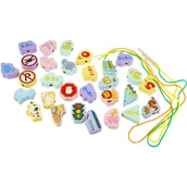 Łamigłówki - Drewniany zestaw klocków Montessori nawlekane nauka liczenia - miniaturka - grafika 1