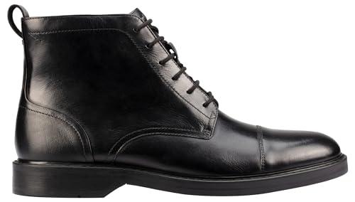 Clarks Premium Męska czapka Aldwin Chukka Boot, czarna skóra, 8 UK, Czarna skóra, 40.5 EU